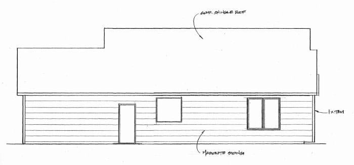 Traditional Rear Elevation of Plan 62637