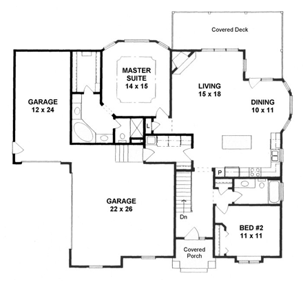 House Plan 62639 First Level Plan
