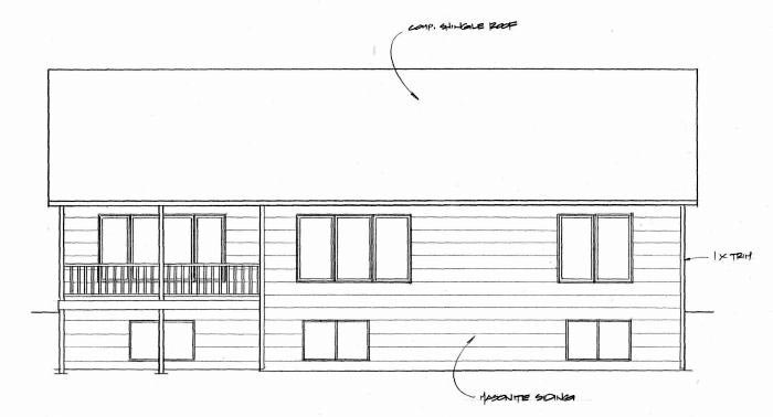 Traditional Rear Elevation of Plan 62642