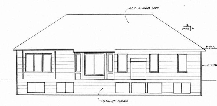 Traditional Rear Elevation of Plan 62646