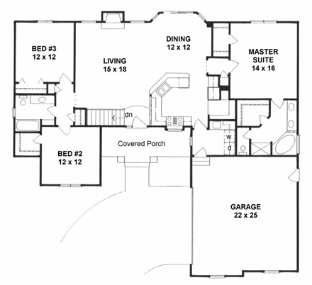 House Plan 62648 First Level Plan