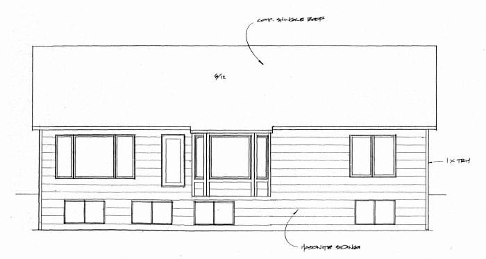 Traditional Rear Elevation of Plan 62650