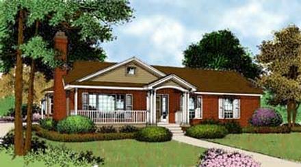 One-Story Ranch Elevation of Plan 63000