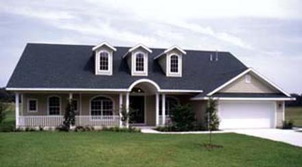Colonial Country Mediterranean One-Story Elevation of Plan 63007
