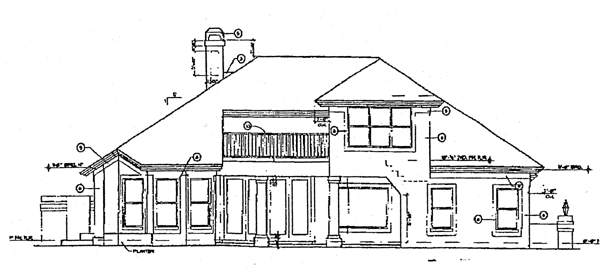 Florida Mediterranean Rear Elevation of Plan 63009