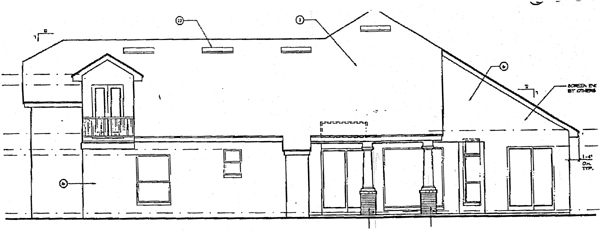 Bungalow Craftsman Rear Elevation of Plan 63016