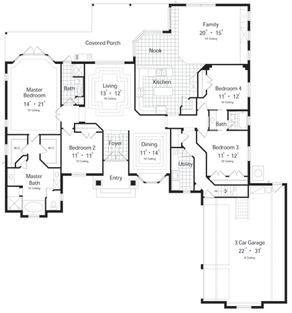 House Plan 63018 First Level Plan