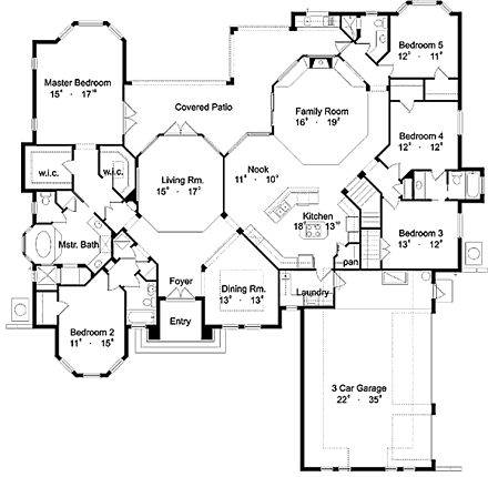 House Plan 63021 First Level Plan