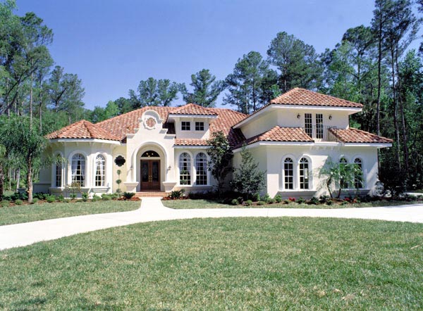 Florida, Mediterranean Plan with 3424 Sq. Ft., 5 Bedrooms, 4 Bathrooms, 3 Car Garage Elevation