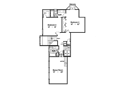 House Plan 63023 Second Level Plan