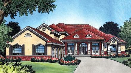 Florida Mediterranean Southern Traditional Elevation of Plan 63023