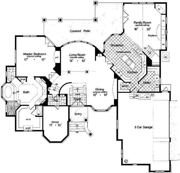 Mediterranean Victorian Level One of Plan 63024