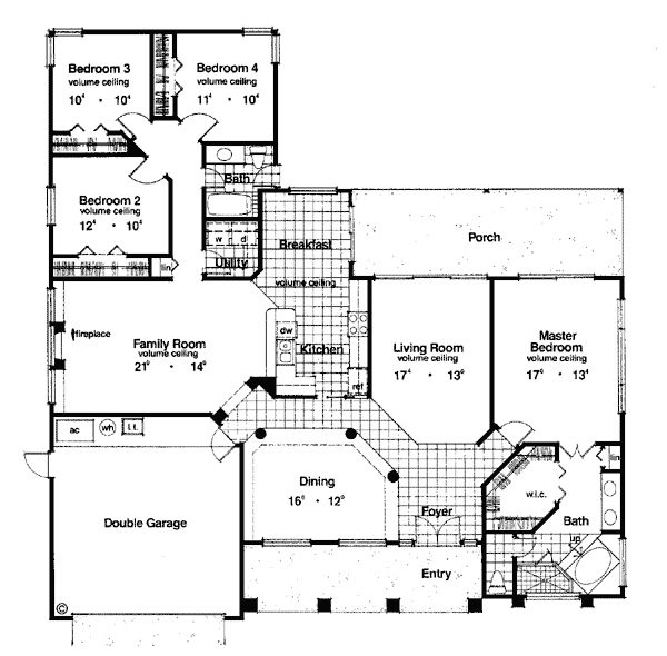 Colonial One-Story Level One of Plan 63028
