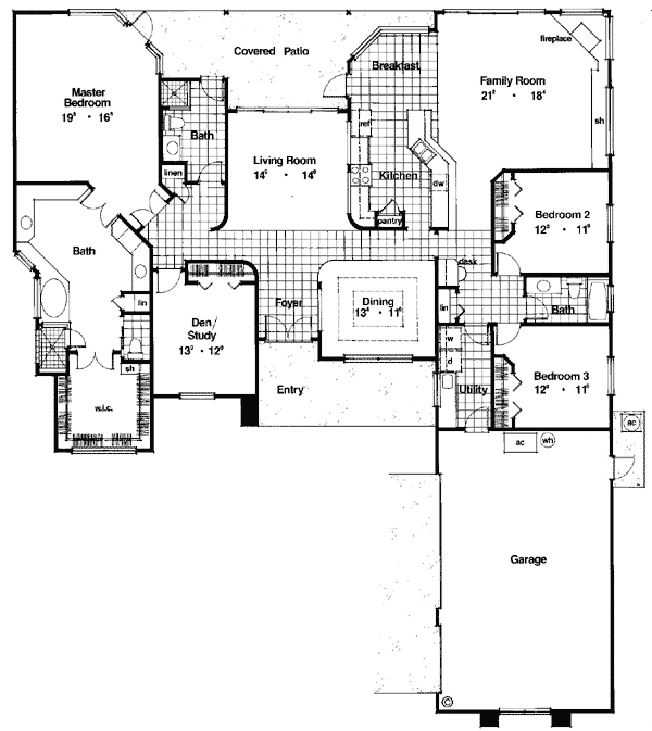 Mediterranean Traditional Level One of Plan 63036