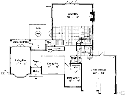 House Plan 63040 First Level Plan