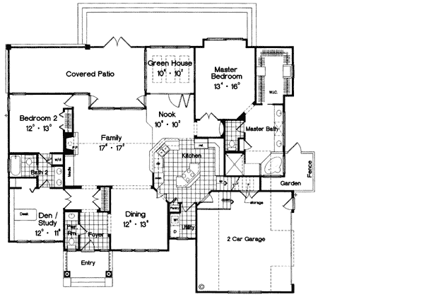 Bungalow Traditional Level One of Plan 63049