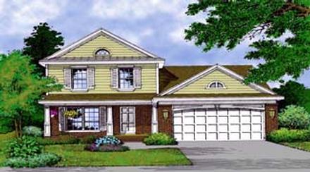 Bungalow Country Southern Elevation of Plan 63053