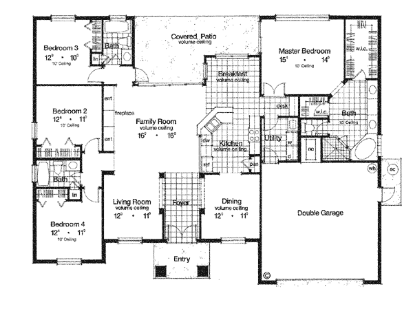 Contemporary Mediterranean One-Story Level One of Plan 63057