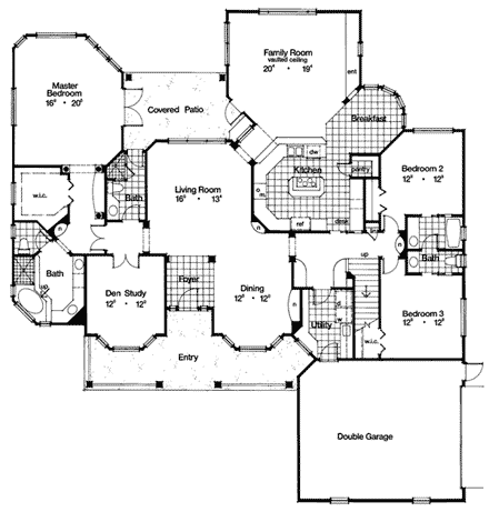 House Plan 63062 First Level Plan