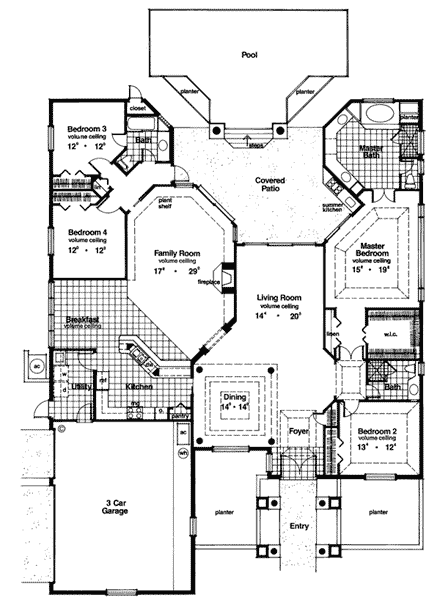 House Plan 63065 First Level Plan