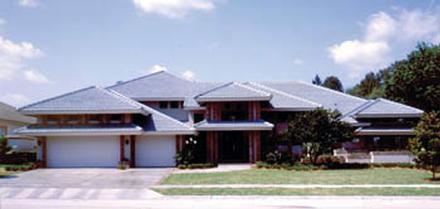 Contemporary Prairie Style Southwest Elevation of Plan 63066