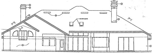 Mediterranean Rear Elevation of Plan 63068