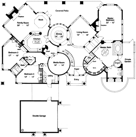 House Plan 63069 First Level Plan