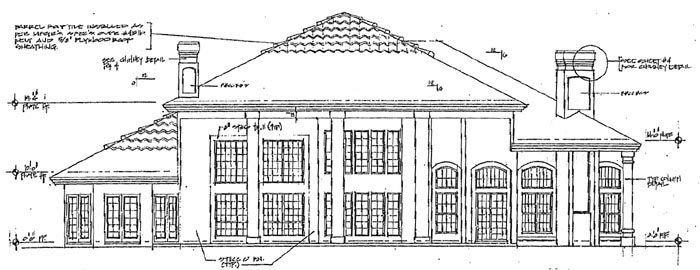 Florida Mediterranean Rear Elevation of Plan 63069