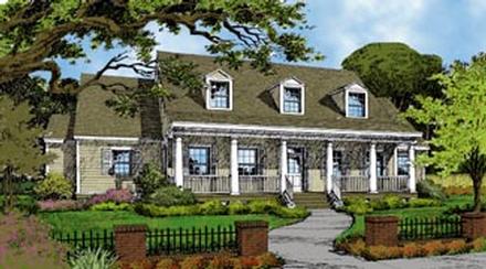Cape Cod Colonial Country Elevation of Plan 63071