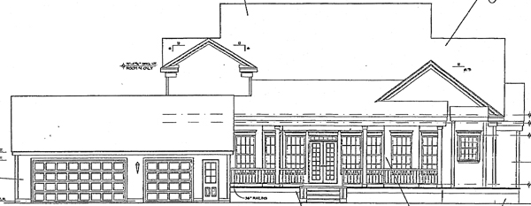 Cape Cod Colonial Country Rear Elevation of Plan 63071