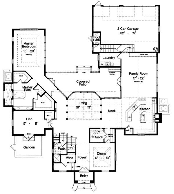 Colonial Mediterranean Southern Level One of Plan 63073