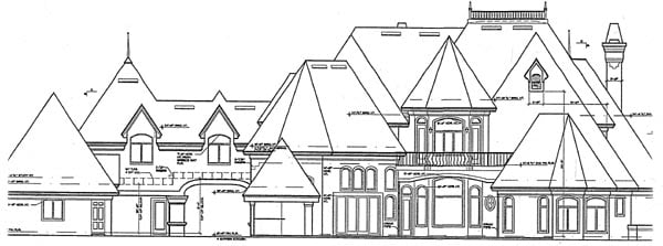 Victorian Rear Elevation of Plan 63082