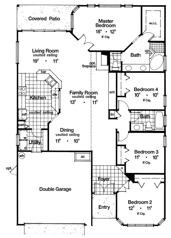 Mediterranean One-Story Level One of Plan 63099