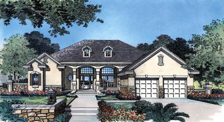 Contemporary Florida Mediterranean Elevation of Plan 63100