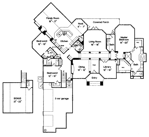 Florida Mediterranean One-Story Level One of Plan 63104