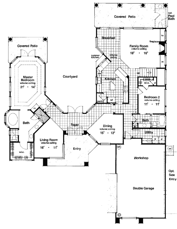Florida Mediterranean One-Story Level One of Plan 63109