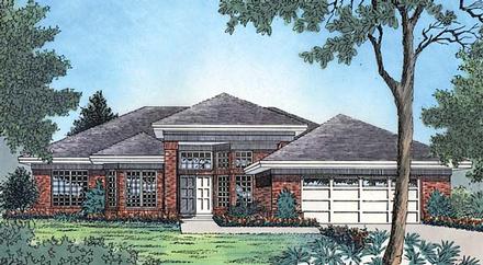 Mediterranean One-Story Elevation of Plan 63113