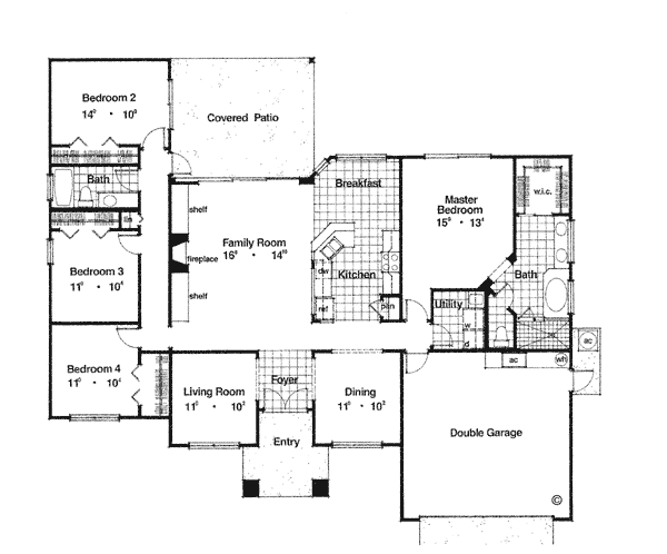 Contemporary Mediterranean One-Story Level One of Plan 63124