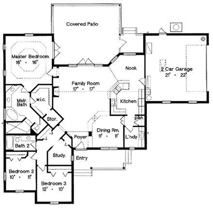 House Plan 63136 First Level Plan