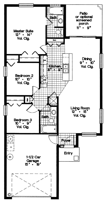 House Plan 63137 First Level Plan