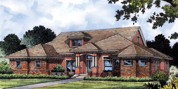 Southern, Victorian Plan with 3970 Sq. Ft., 3 Bedrooms, 4 Bathrooms, 3 Car Garage Elevation