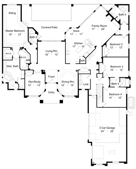 House Plan 63151 First Level Plan