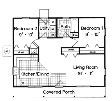 House Plan 63164 First Level Plan