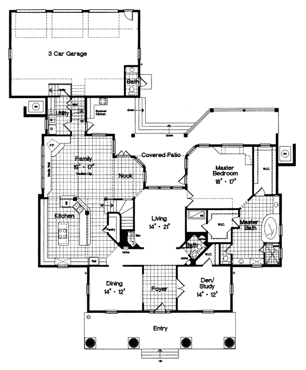 Colonial Plantation Southern Level One of Plan 63166