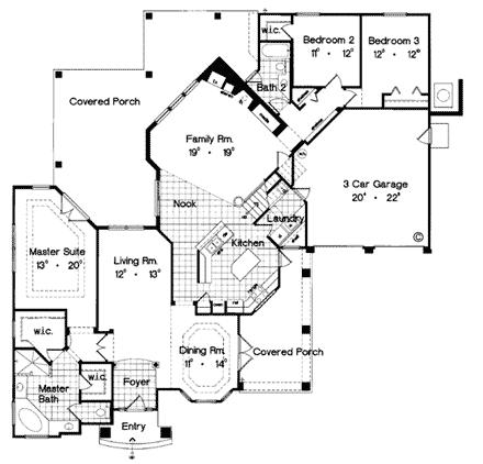 House Plan 63174 First Level Plan