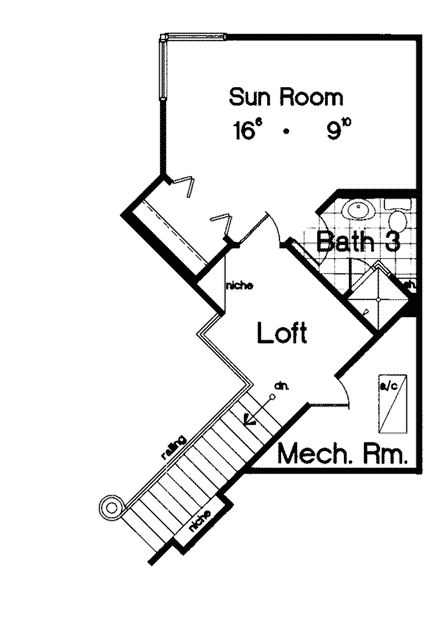 House Plan 63174 Second Level Plan