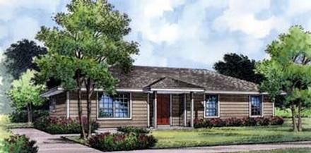 Country Farmhouse Florida Narrow Lot Traditional Elevation of Plan 63175