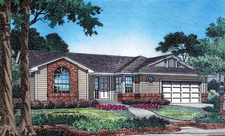 Country Farmhouse One-Story Traditional Elevation of Plan 63180