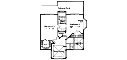 House Plan 63181 Second Level Plan