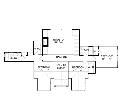 House Plan 63190 Second Level Plan